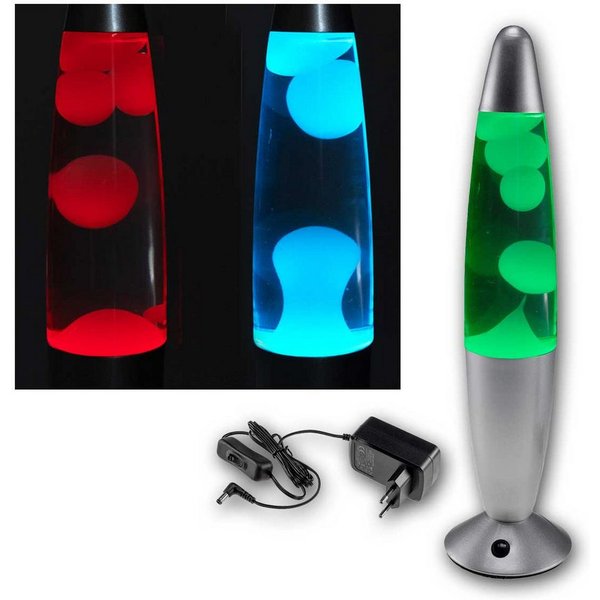 ChiliTec Lavalampe Lavalampe "CTL Funky-Si LED" RGB 34cm hoch, silber