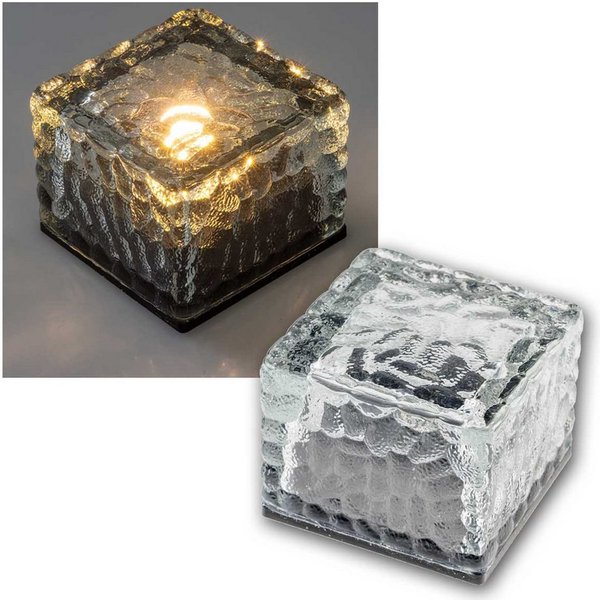 ChiliTec LED Solarleuchte Solar Dekosteine warmweiß, IP65, 4er Set, Lichtsen, warmweiß