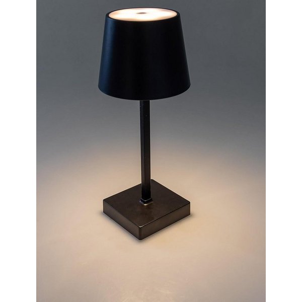 ChiliTec LED Tischleuchte mobile Batterie-Tischleuchte 26cm schwarz dimmbar, warmweiß