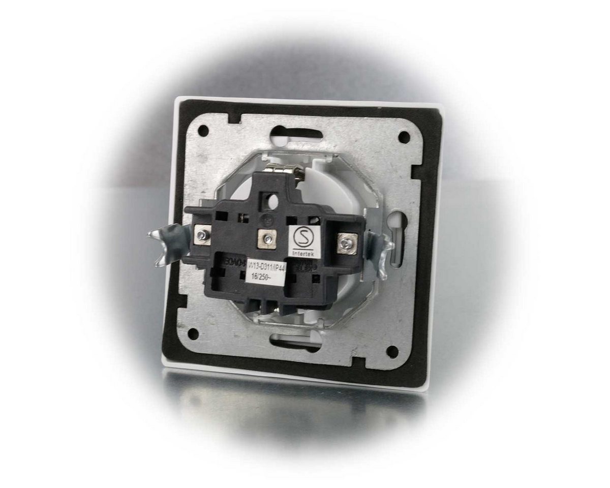 ChiliTec Unterputz-Steckdose DELPHI Steckdose IP44 mi Deckel 250V~/ 16A UP weiß – Bild 4 von 5