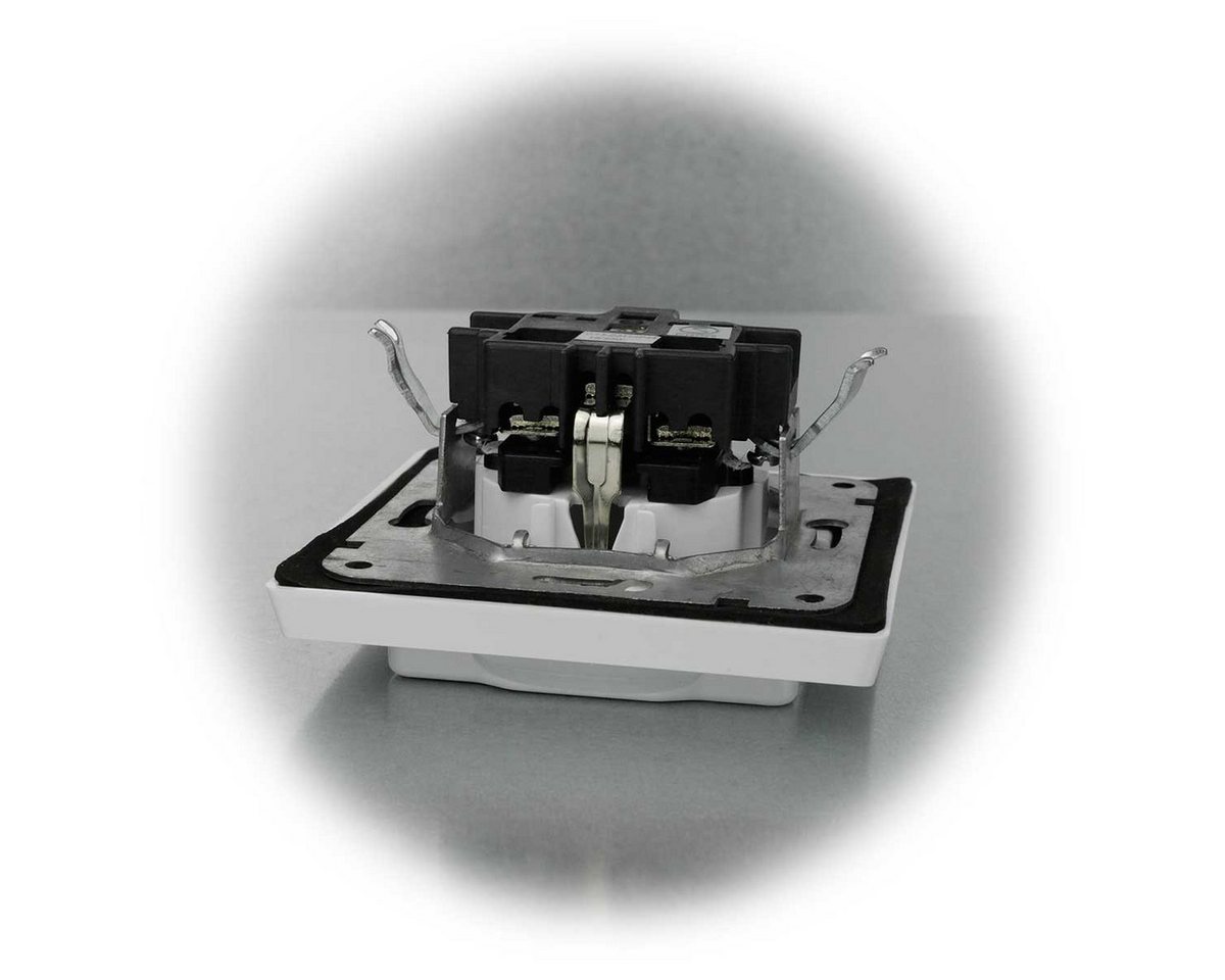 ChiliTec Unterputz-Steckdose DELPHI Steckdose IP44 mi Deckel 250V~/ 16A UP weiß – Bild 5 von 5