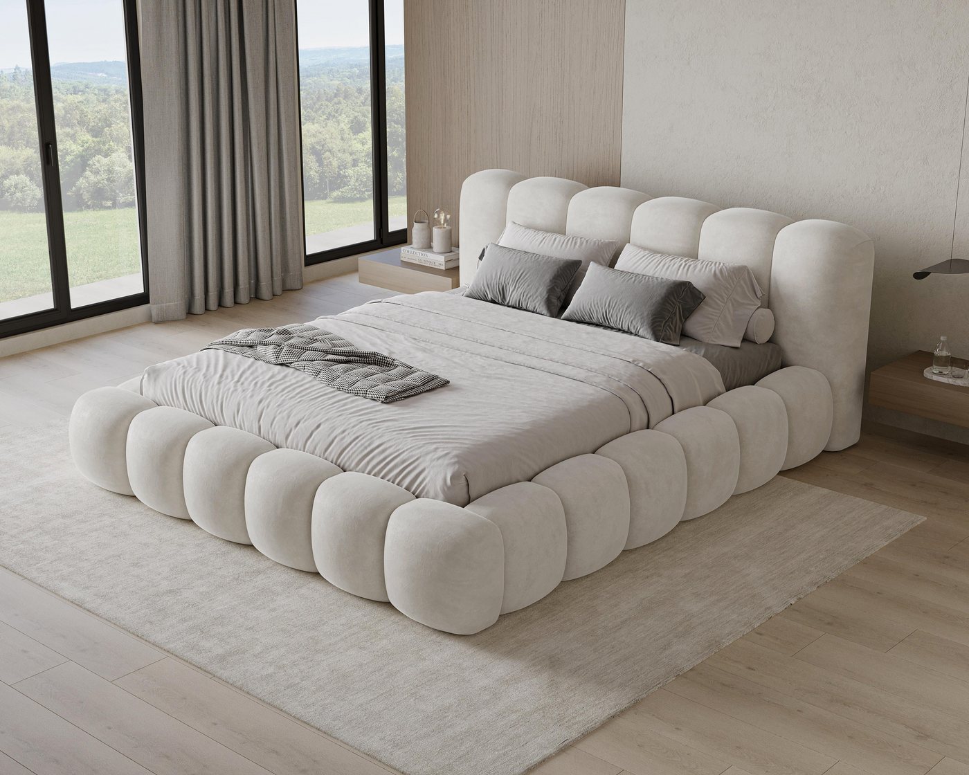 Chilly Möbel Polsterbett Samt Stoff mit Stauraum und Hubfunktion Metallrahmen (Boxbett ohne Matratze in vielen Farben, 140x200 160x200 180x200 200x200cm), gepol – Bild 3 von 5