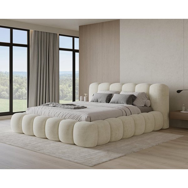 Chilly Möbel Polsterbett Stoff mit Stauraum und Hubfunktion Holzrahmen (Boxbett ohne Matratze in vielen Farben, 1-tlg., 140x200 160x200 180x200 200x200cm), gepo
