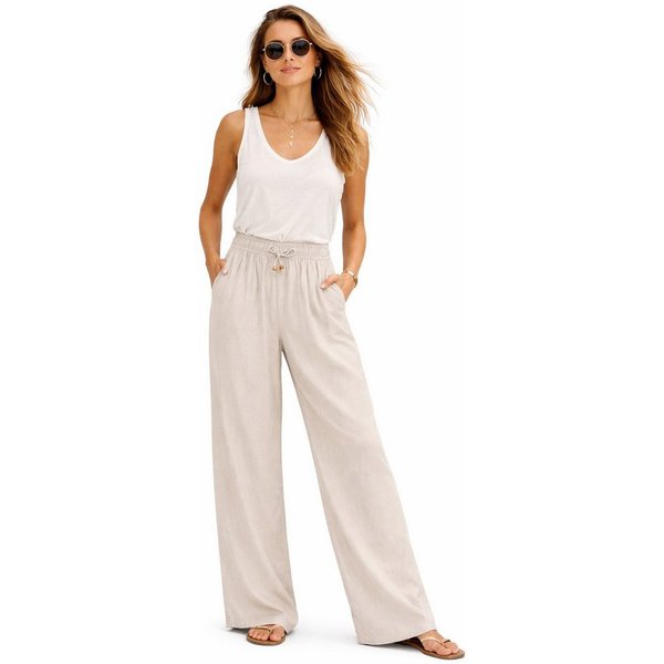 Eight2Nine Chinos Eight2nine Damen Leinen Hose Leinenhose Regular Freizeithose Sommer