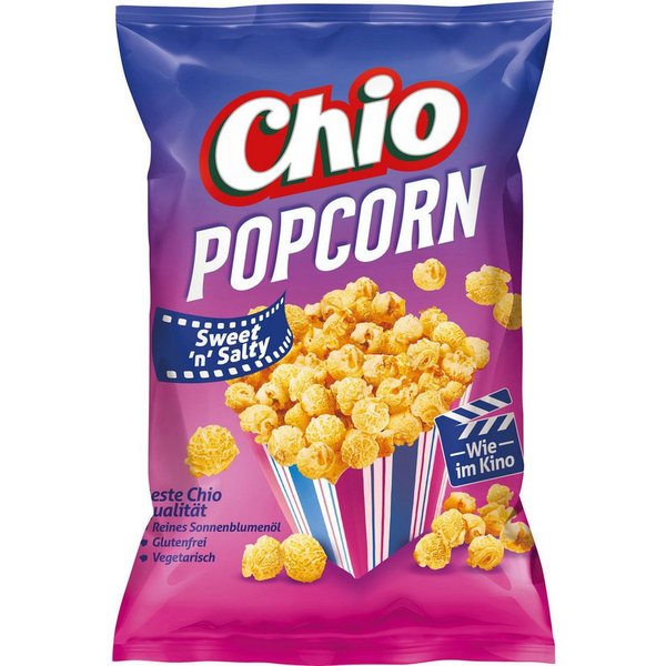 Chio Knabberei, Chio Ready Made Popcorn Sweet and Salty glutenfrei vegan 120g