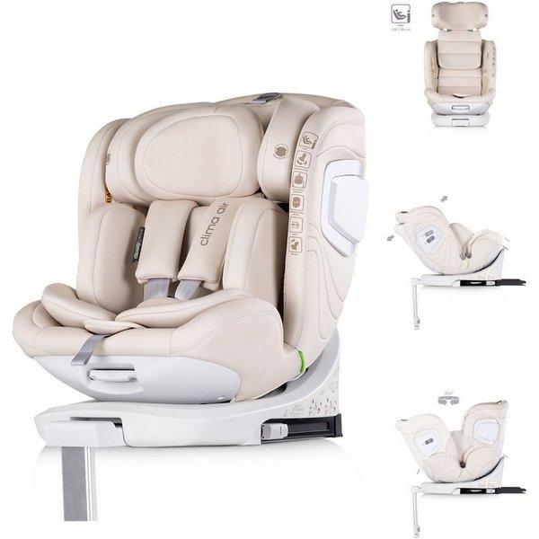 Chipolino Autokindersitz Clima Air 40-150 cm, ab: 0, bis: 12, i-Size Isofix Lüftungs-Heizfunktion, Polyester, Kunststoff, Stützbein