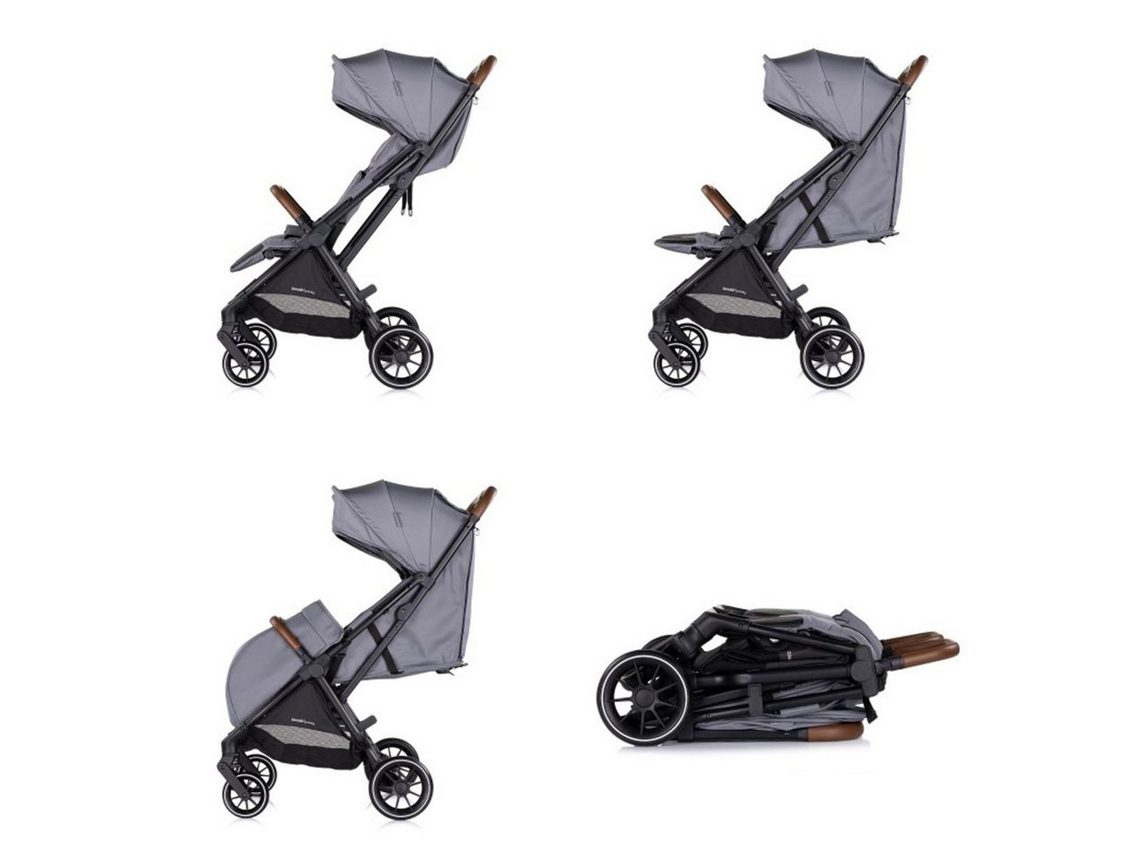Chipolino Geschwisterwagen Twinity, Aluminium, EVA-Material, 5-Punkt-Gurt, Wickeltasche, Fußabdeckung – Bild 4 von 5