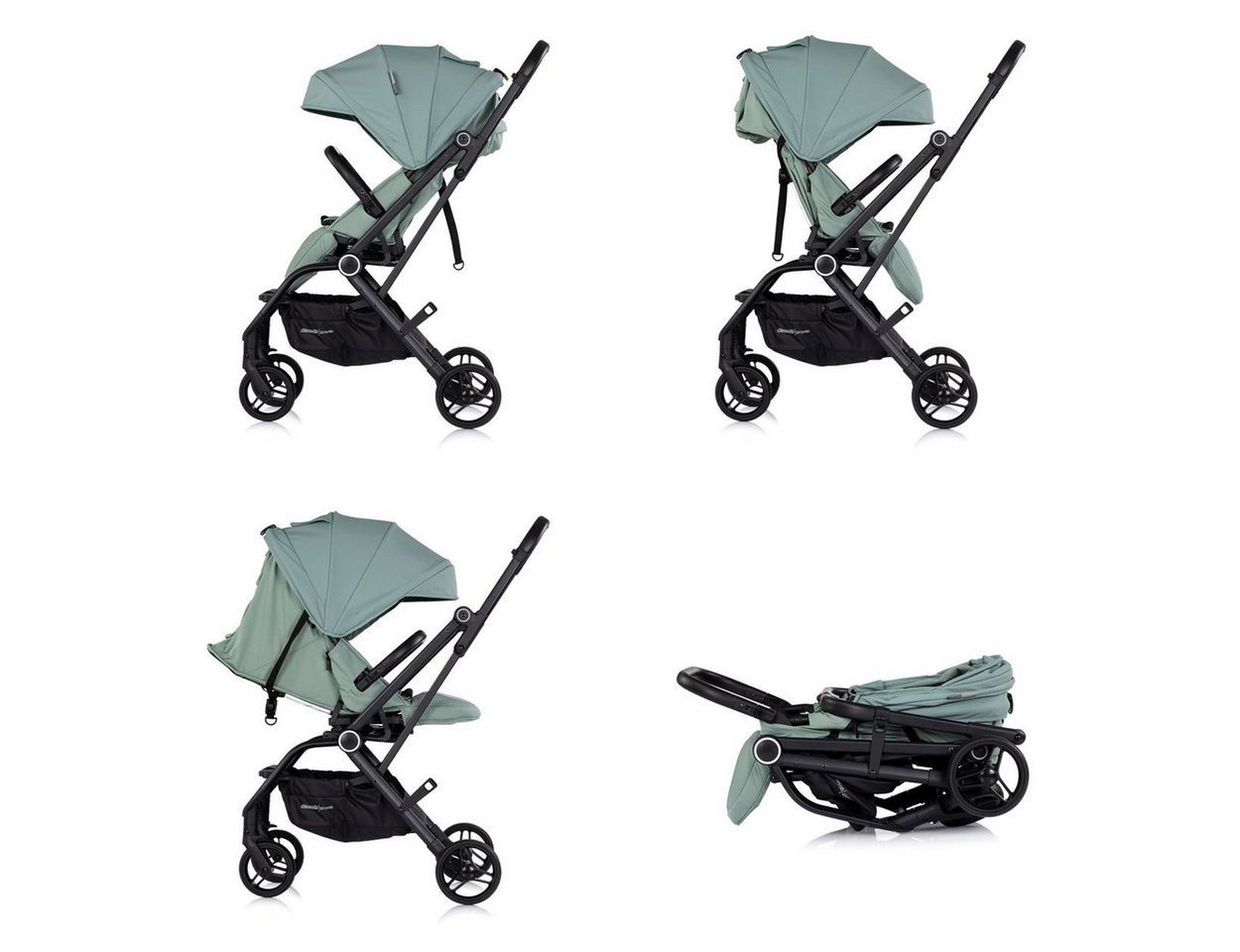 Chipolino Kinder-Buggy Go Twist, Aluminium, PU-Räder, 5-Punkt-Gurt, Sicherheitsgurt, Hinterradbremse – Bild 5 von 5