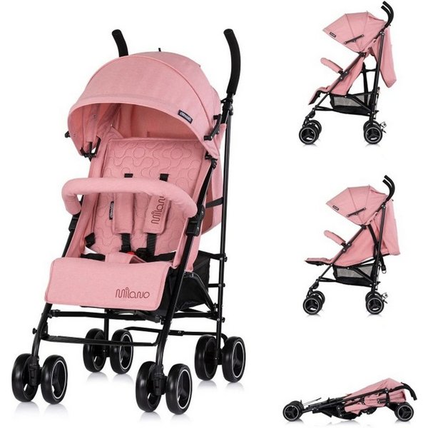 Chipolino Kinder-Buggy Milano, EVA-Material, 360° drehbar, 5-Punkt-Gurt, Sonnendach, Dach mit Fenster