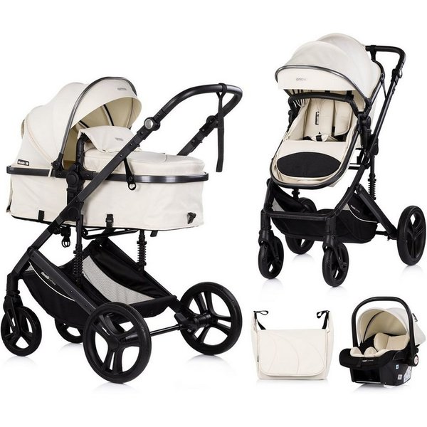 Chipolino Kombi-Kinderwagen Amore 3 in 1, EVA-Material, 5-Punkt-Gurt, 3-Punkt-Gurt, Babywanne, Babyschale