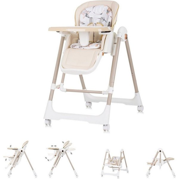 Chipolino Kombihochstuhl Milk Shake, Babyschaukel, Räder, verstellbare Rückenlehne, klappbar, Fußstütze