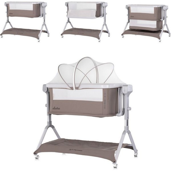 Chipolino Komplettbett Electra, 113 x 72 cm, Schaukelfunktion, 5-fach verstellbar, Moskitonetz, Korb