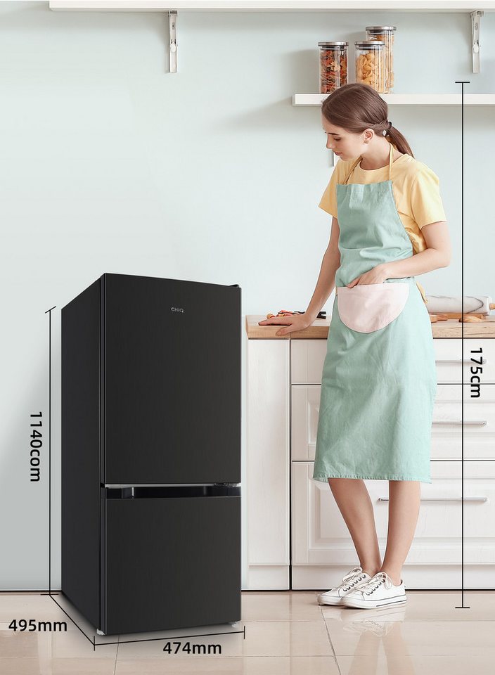 CHiQ Kühl-/Gefrierkombination Low Frost CBM117L42, 114 cm hoch, 47.4 cm breit, 117L Kühlschrank,12 Jahre Garantie auf den Kompressor,Low-frost – Bild 3 von 5