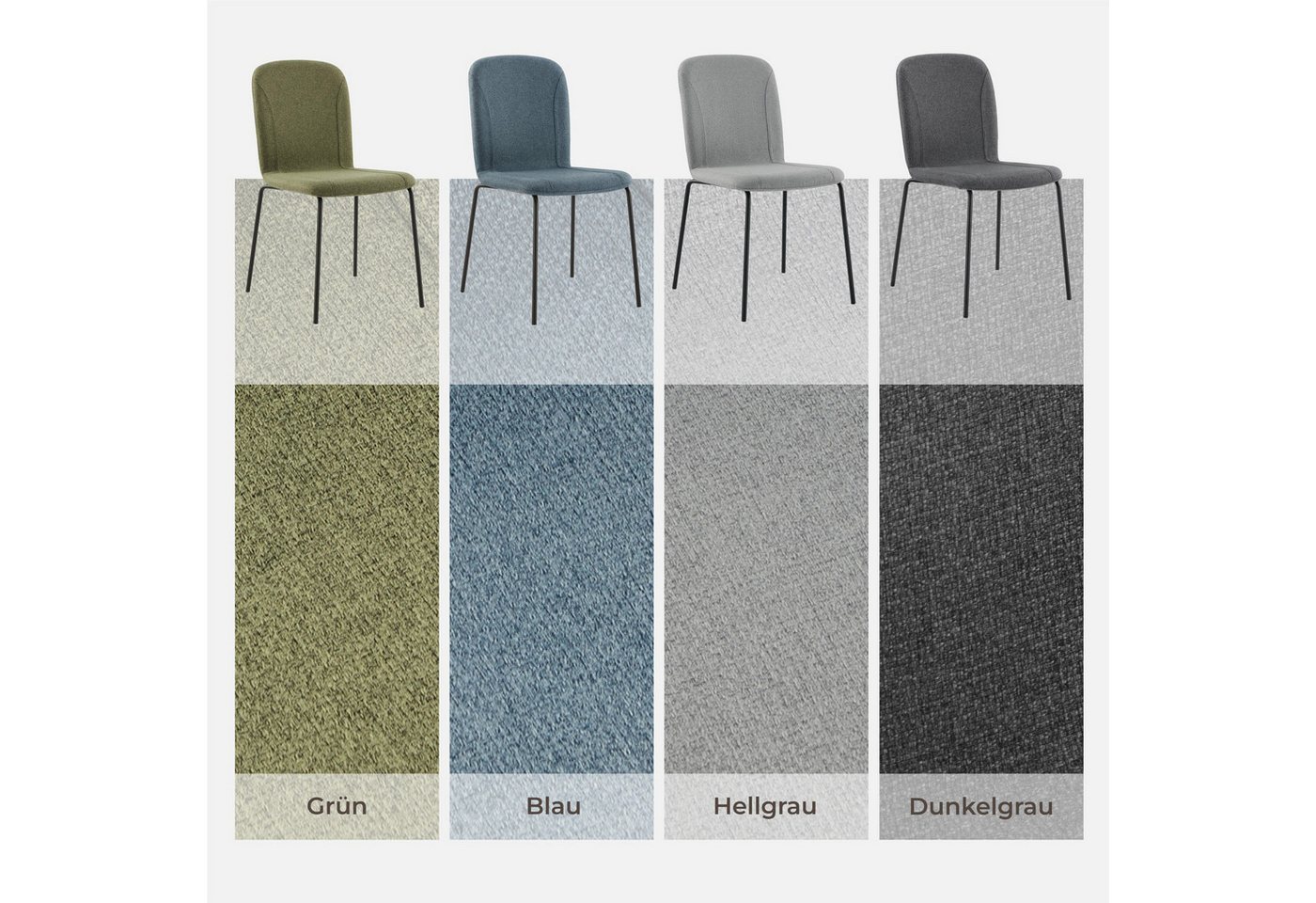 CHITA Esszimmerstuhl 4er Set stapelbar, ergonomisch, OEKO-TEX, Metallgestell (4er Set), Bürostuhl, Küchenstuhl, 4-Fuß-Stuhl, Stapelstuhl – Bild 5 von 5