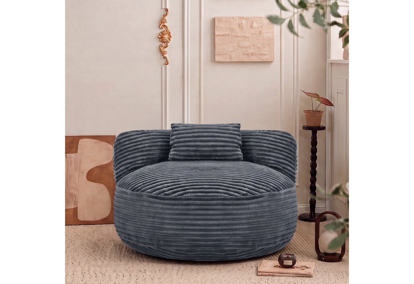 CHITA Sitzsack mit Kissen & Decke, Chenille, Gaming Sitzsack (1 Sitzsack + 1 Kissen +1 Decke), Lounge Chair Cozy, platzsparend, vakuumverpackt – Bild 4 von 5