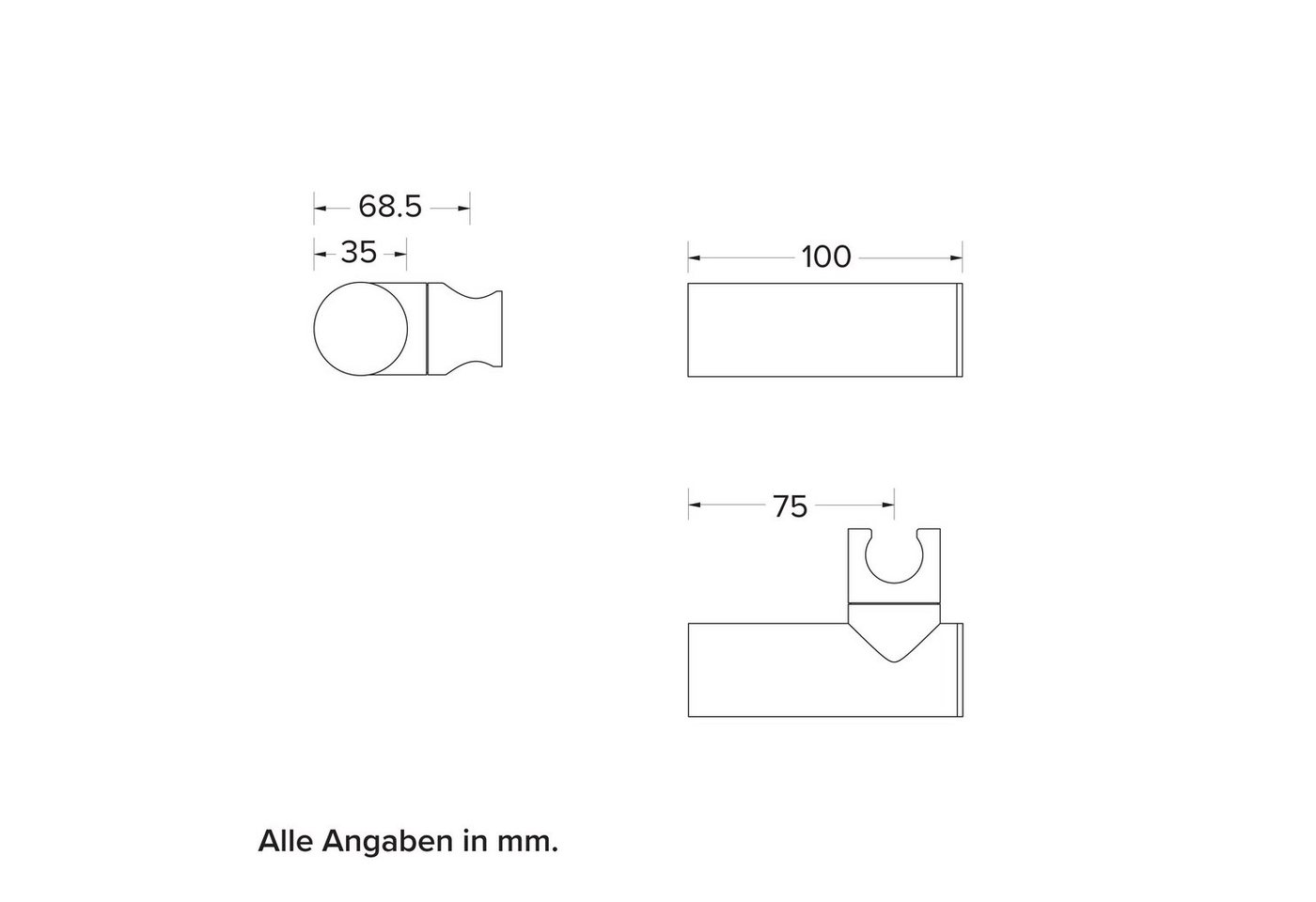 CHRIS BERGEN Brausehalter Private Collection, mit verstellbarem Neigungswinkel – Bild 2 von 4