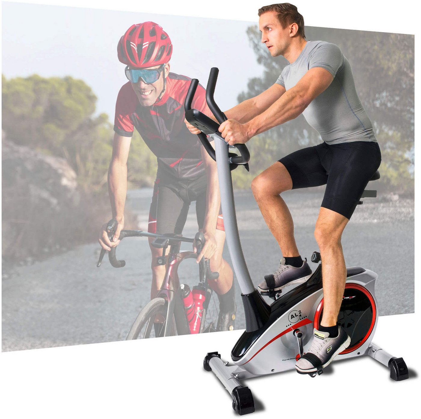Christopeit Sport® Ergometer AL 2 (mit Tablet-Halterung), 150 kg max. Benutzergewicht, Fahrrad, 24 Widerstandsstufen – Bild 2 von 5