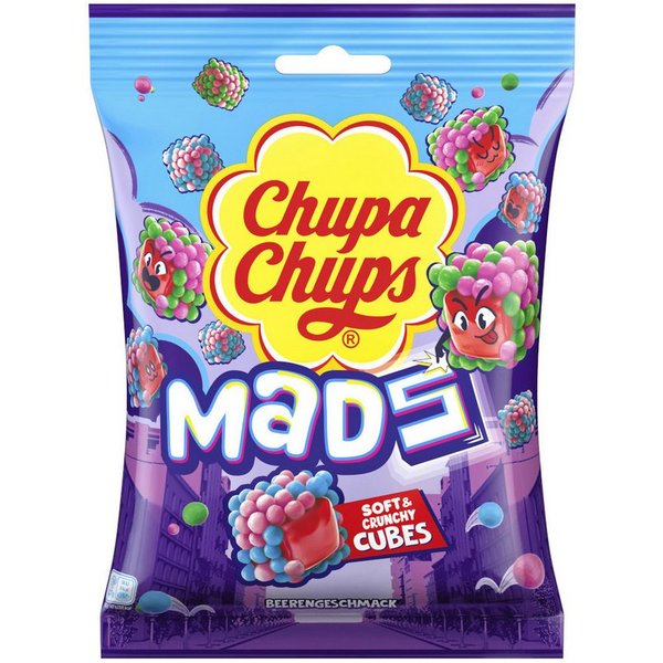 Chupa Chups Süßigkeit, Chupa Chups Mads Berries Gummibonbons mit Beerengeschmack 115g