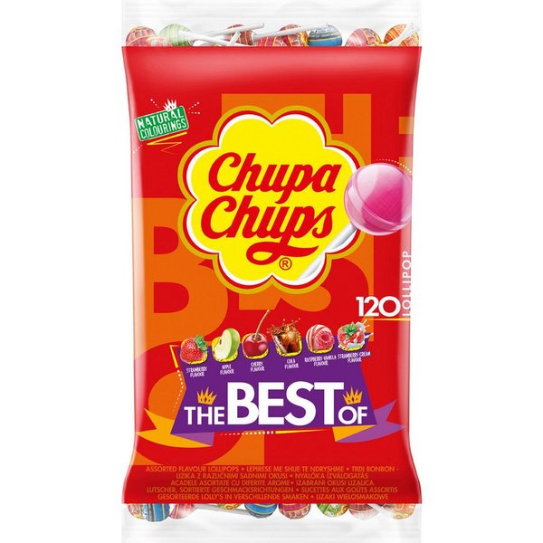 Chupa Chups Süßigkeit, Chupa Chups Original The Best Of 120 Lutscher im Nachfüllbeutel 1440g