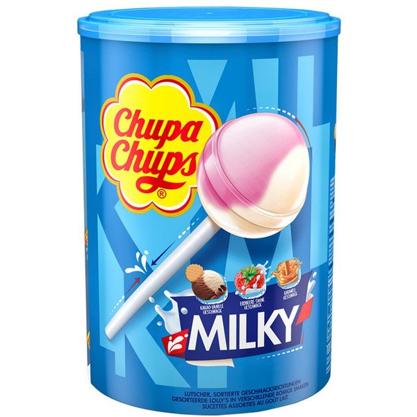 Chupa Chups Süßigkeit, Chupa Chups Lollipops Dose 100 Stück verschiedene Sorten 1200g