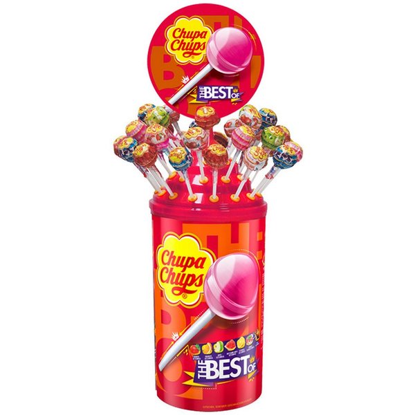 Chupa Chups Süßigkeit, Chupa Chups The best of 100 Lutscher im einem Thekendisplay 1200g