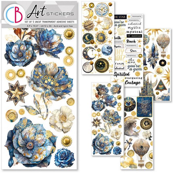 Ciao Bella Aufkleber Celestial, 12 x 26 cm, 5 Blatt