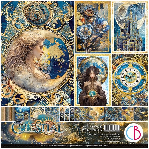 Ciao Bella Motivpapier Celestial, 12 Blatt, 30,5 x 30,5 cm