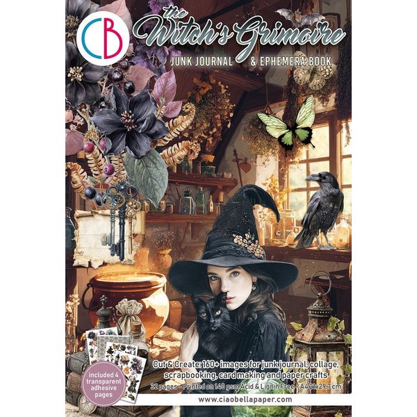 Ciao Bella Motivpapier Junk Journal & Ephemera Book The Witch's Grimoire, 16 Blatt