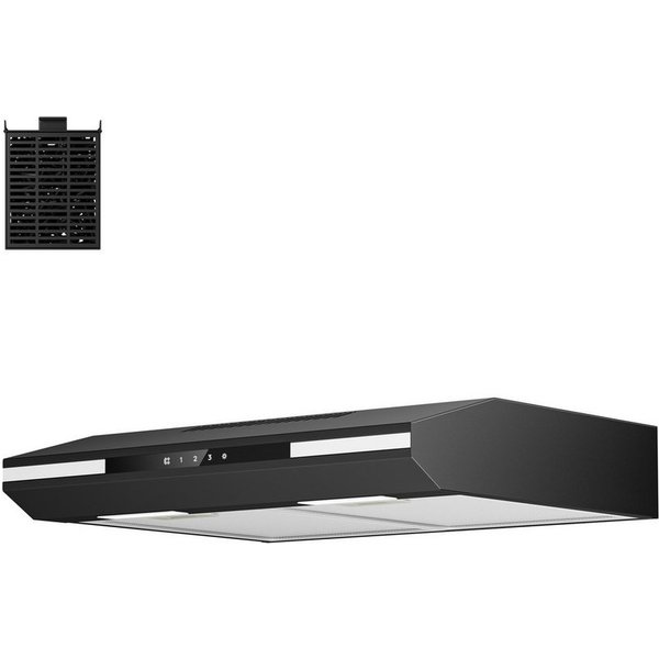 CIARRA Unterbauhaube 60 cm Dunstabzugshaube SensorTouch A+ Abluft & Umluft Schwarz VM6921B Leise Abzugshaube mit 325 m³/h & LED, Elegantes Design, Schwarz