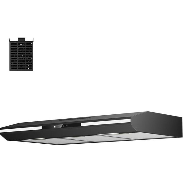 CIARRA Unterbauhaube 90cm Dunstabzugshaube A+ SensorTouch Abluft & Umluft Schwarz VM90921B Serie 90 cm Einbau-Dunstabzugshaube 322 m³/h mit Aktivkohlefilter & 3