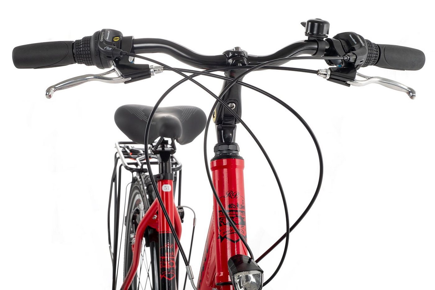 Ciclista Cityrad Ponte Vecchio Wave, 21 Gang Shimano Tourney 21 Schaltwerk, Kettenschaltung, Citybike Damen 28 Zoll rot/orange – Bild 5 von 5