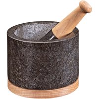 cilio Mörser "SATURN" mit Untersetzer aus Buchenholz, Ø 14 cm
