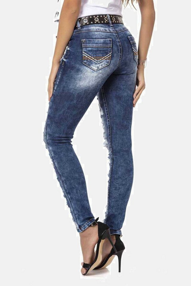 Cipo & Baxx 5-Pocket-Jeans Jeans mit coolen Destroyed-Elementen, WD479 – Bild 2 von 5