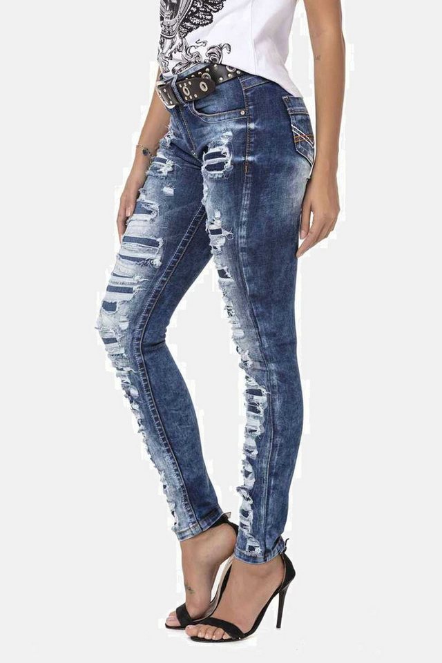 Cipo & Baxx 5-Pocket-Jeans Jeans mit coolen Destroyed-Elementen, WD479 – Bild 4 von 5