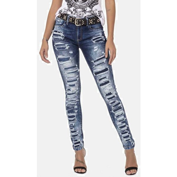 Cipo & Baxx 5-Pocket-Jeans Jeans mit coolen Destroyed-Elementen, WD479