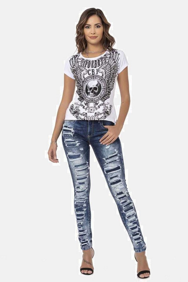 Cipo & Baxx 5-Pocket-Jeans Jeans mit coolen Destroyed-Elementen, WD479 – Bild 5 von 5