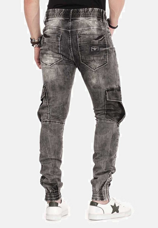 Cipo & Baxx Cargojeans Jeans mit elastischen Bündchen am Saum, CD-446 – Bild 3 von 5