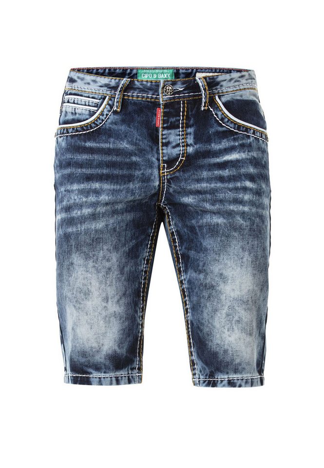 Cipo & Baxx Jeansbermudas Bermuda & Short mit stylishen Kontrastnähten, CK268 – Bild 2 von 5
