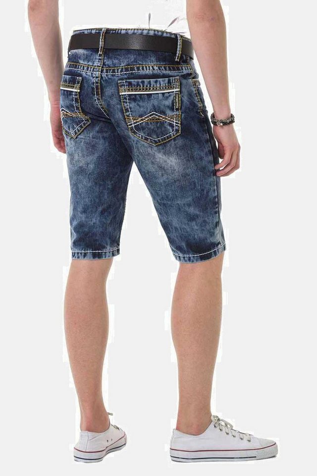 Cipo & Baxx Jeansbermudas Bermuda & Short mit stylishen Kontrastnähten, CK268 – Bild 3 von 5