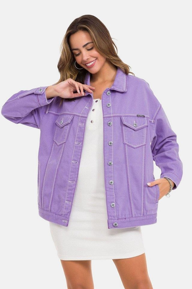Cipo & Baxx Jeansjacke Jeansjacke mit stylischen auffälligen Elementen, WJ211 – Bild 3 von 4