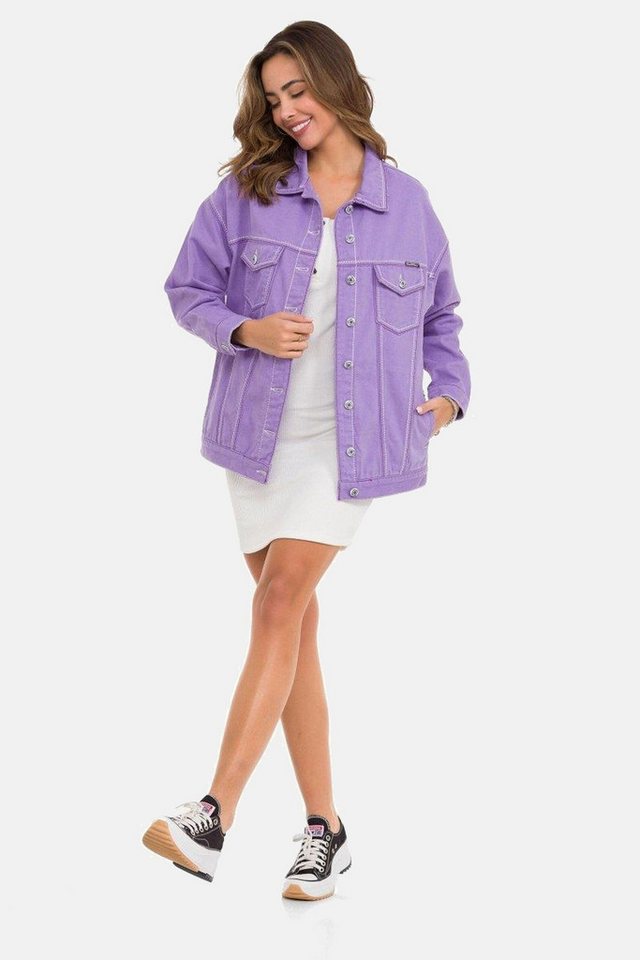 Cipo & Baxx Jeansjacke Jeansjacke mit stylischen auffälligen Elementen, WJ211 – Bild 4 von 4