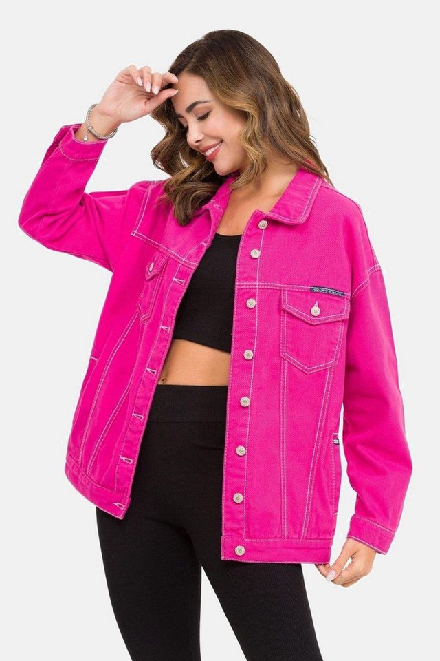 Cipo & Baxx Jeansjacke Jeansjacke mit stylischen auffälligen Elementen, WJ211 – Bild 3 von 5