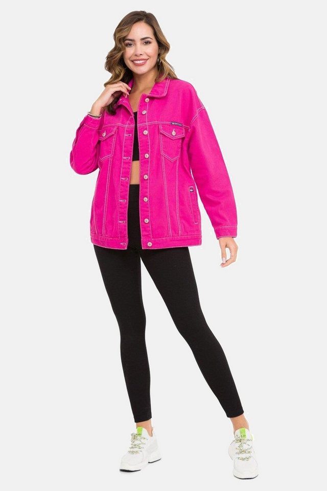 Cipo & Baxx Jeansjacke Jeansjacke mit stylischen auffälligen Elementen, WJ211 – Bild 5 von 5