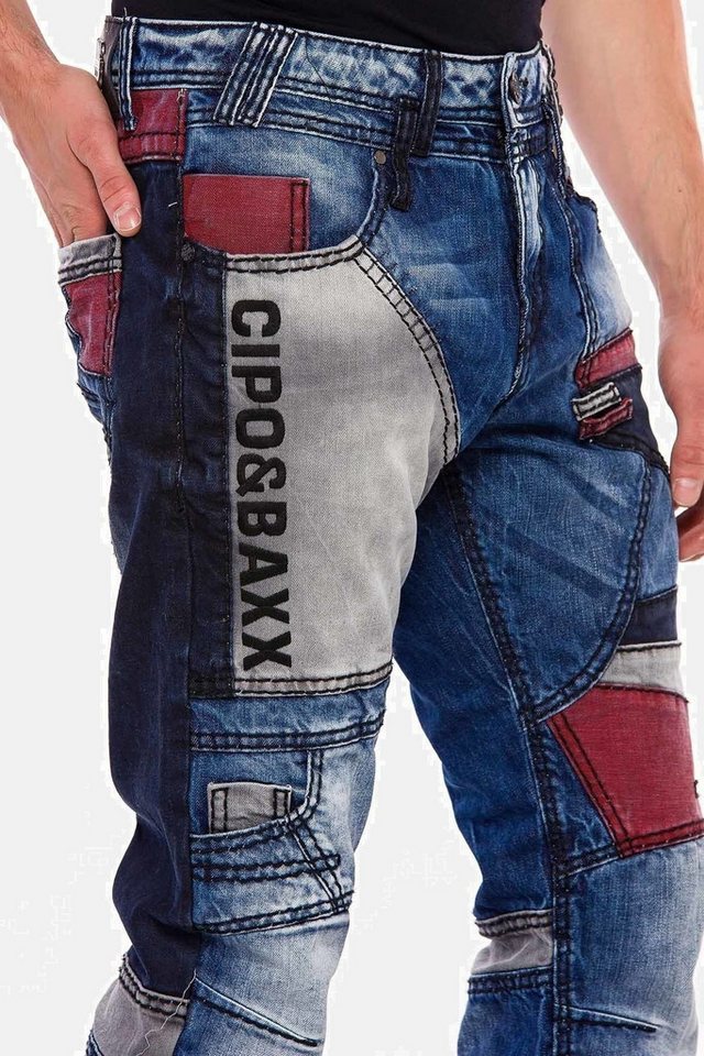 Cipo & Baxx Regular-fit-Jeans Jeans im extravaganten Design, CD574 – Bild 5 von 5