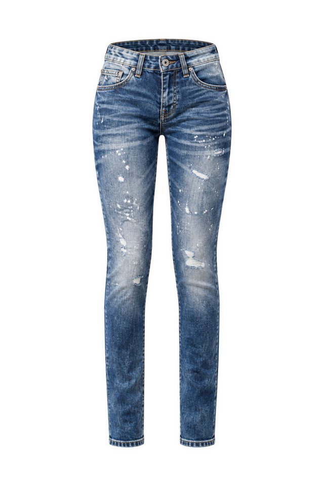 Cipo & Baxx Slim-fit-Jeans Jeans mit angesagten Used-Elementen, WD442 – Bild 2 von 5