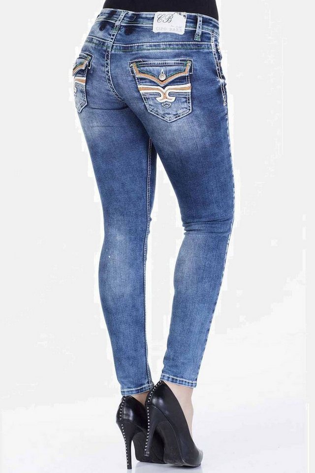 Cipo & Baxx Slim-fit-Jeans Jeans mit Used-Elementen, WD242 – Bild 3 von 5