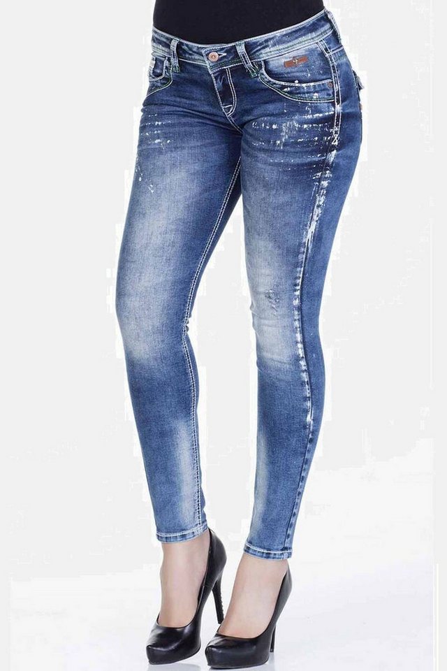 Cipo & Baxx Slim-fit-Jeans Jeans mit Used-Elementen, WD242 – Bild 4 von 5