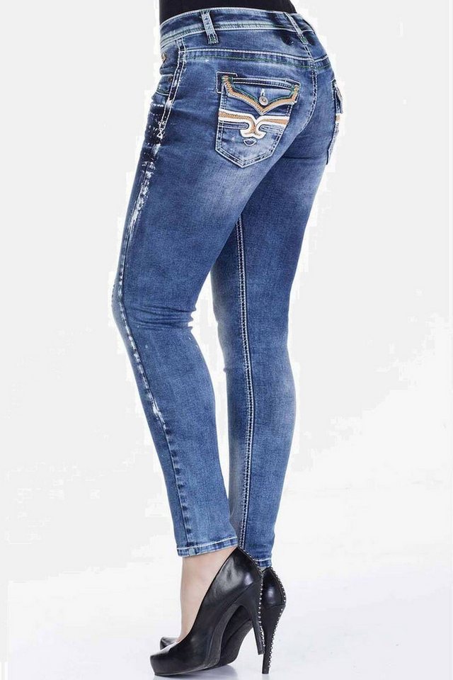 Cipo & Baxx Slim-fit-Jeans Jeans mit Used-Elementen, WD242 – Bild 5 von 5