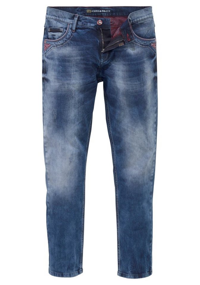 Cipo & Baxx Straight-Jeans Red Dot – Bild 5 von 5