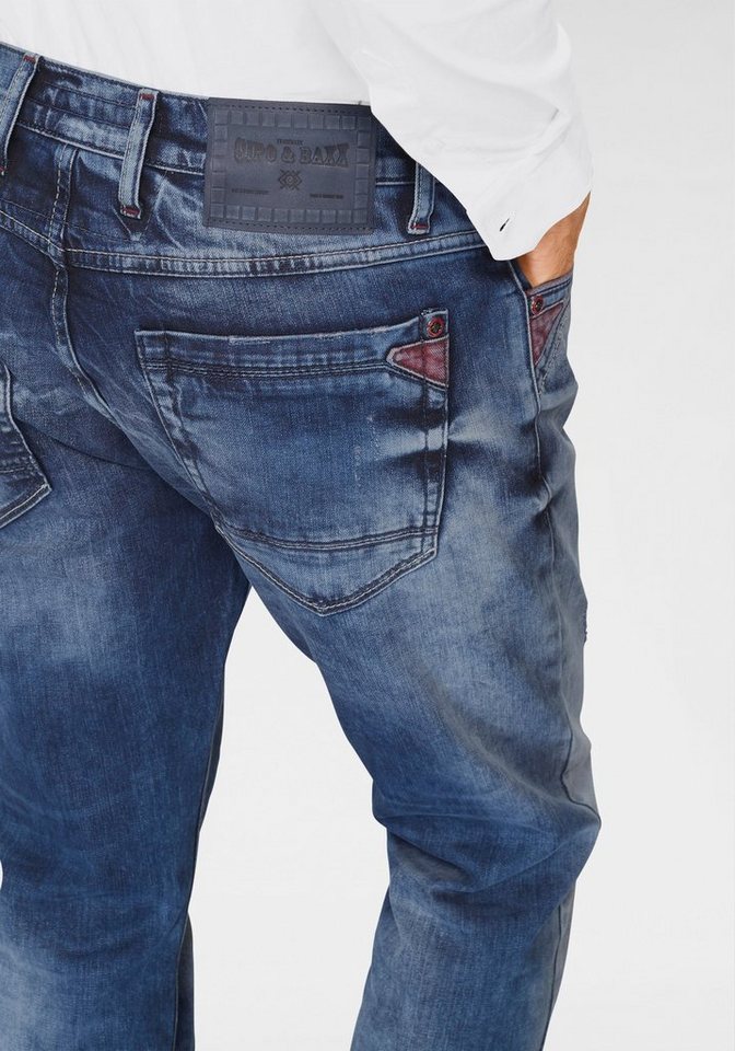 Cipo & Baxx Straight-Jeans Red Dot – Bild 3 von 5